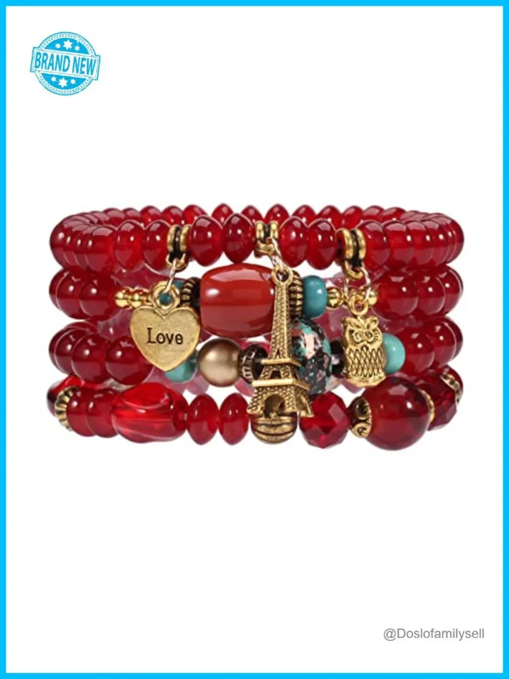 Bohemian Stretch Tassel Bracelet Set - Stackable Charm Chain Bracelets